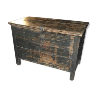 Old patinated wooden chest early 20th century