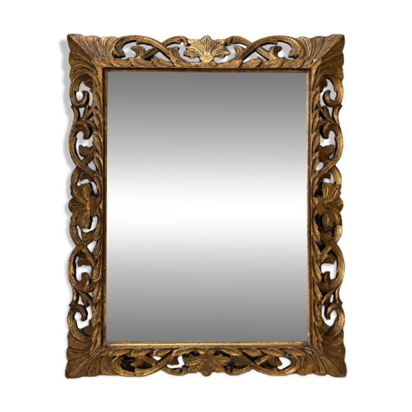 Miroir en bois sculpté doré XIXe siècle — Beyit