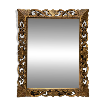 Miroir en bois sculpté doré XIXe siècle