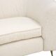 Curved Four-Seat Italian Sofa in White Bouclé Wool, Brass Legs