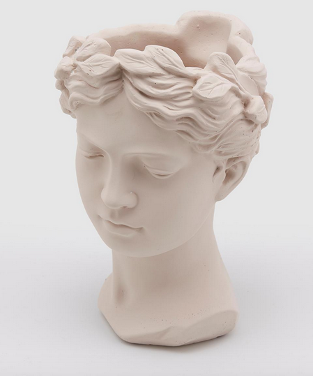 Woman's head pot cover "Athena" pale pink