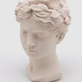 Woman's head pot cover "Athena" pale pink