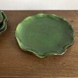 Set of 4 wavy glazed earthenware plates by Milon from Dieulefit, 1970.