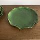 Set of 4 wavy glazed earthenware plates by Milon from Dieulefit 1970.