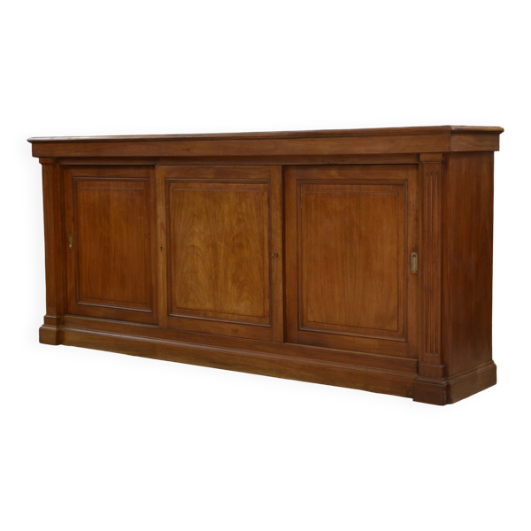 Meuble de métier en acajou à trois portes coulissantes 1920’s