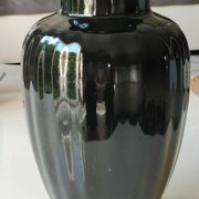 Asian baluster vase, with undulations. ceramic. floral motifs, exotic bird. exclusive décor. high 26 cm