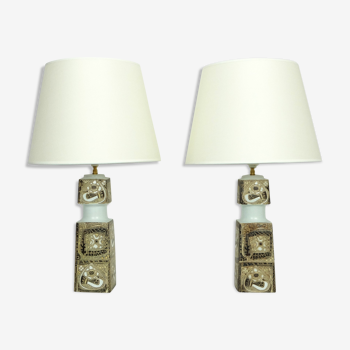 Pair of Danish ceramic lamps, design Nils Thorsson for Fog-Morup, Royal Copenhagen