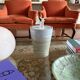Mid-century style blue artistic ceramic vase, Gabriele Bucci Italy ca. 2000