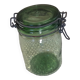 Green glass jar l l 'ideal