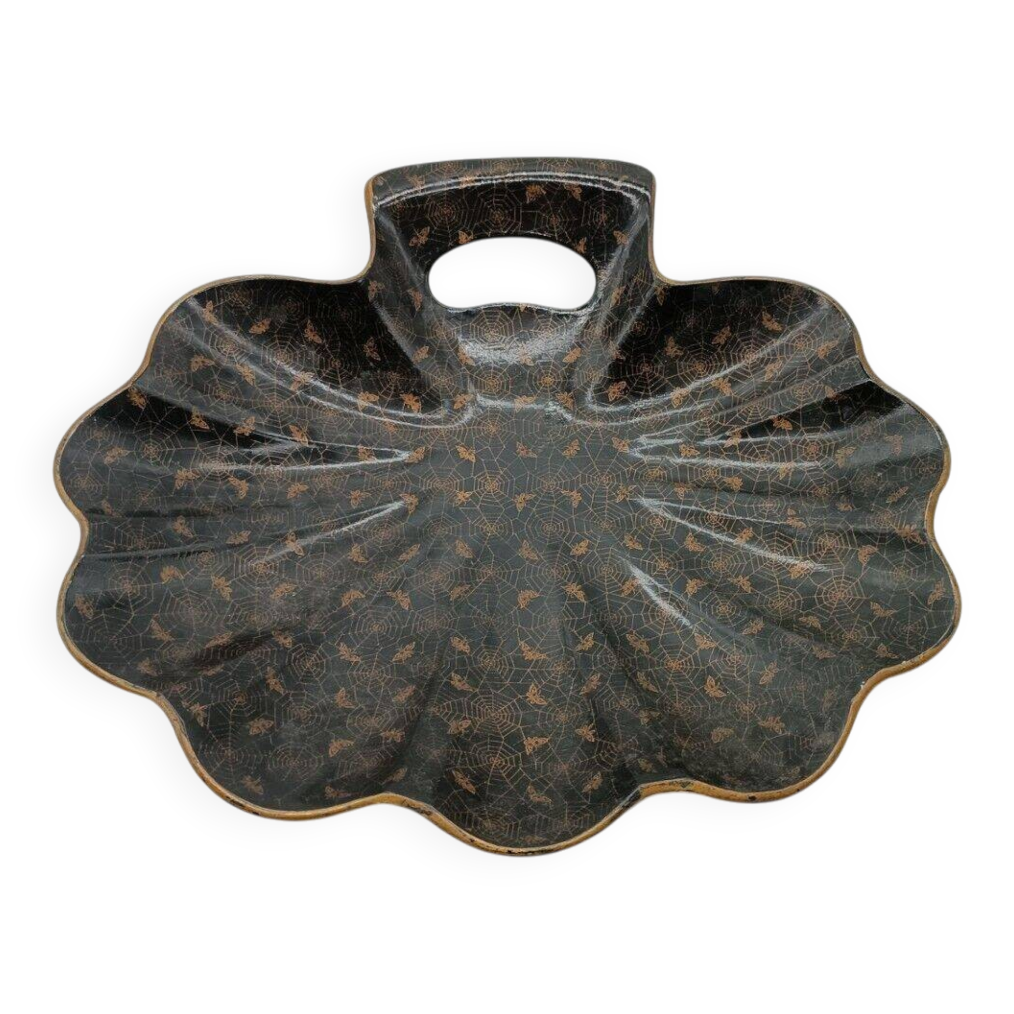 Gold-painted papier-mâché tray, early 1900s