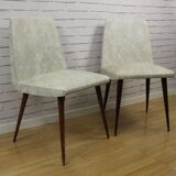 Lot of 2 grey white leatherette Chair