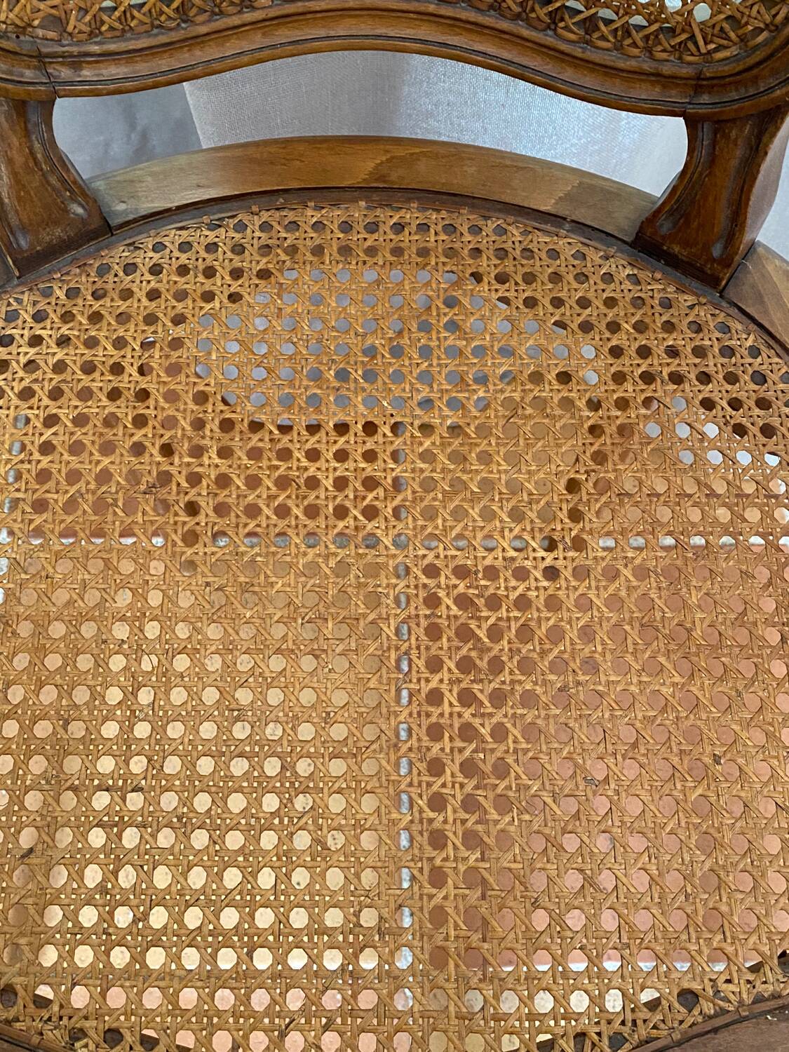 Louis XV style caned armchair