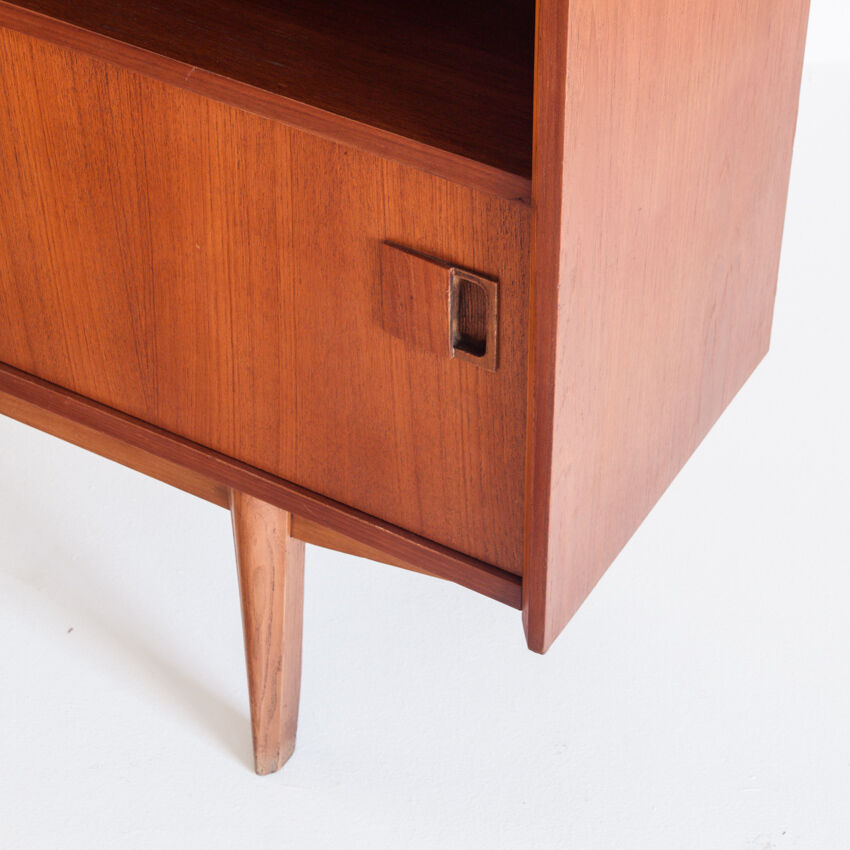 Vintage teak buffet with sliding doors, France 1960