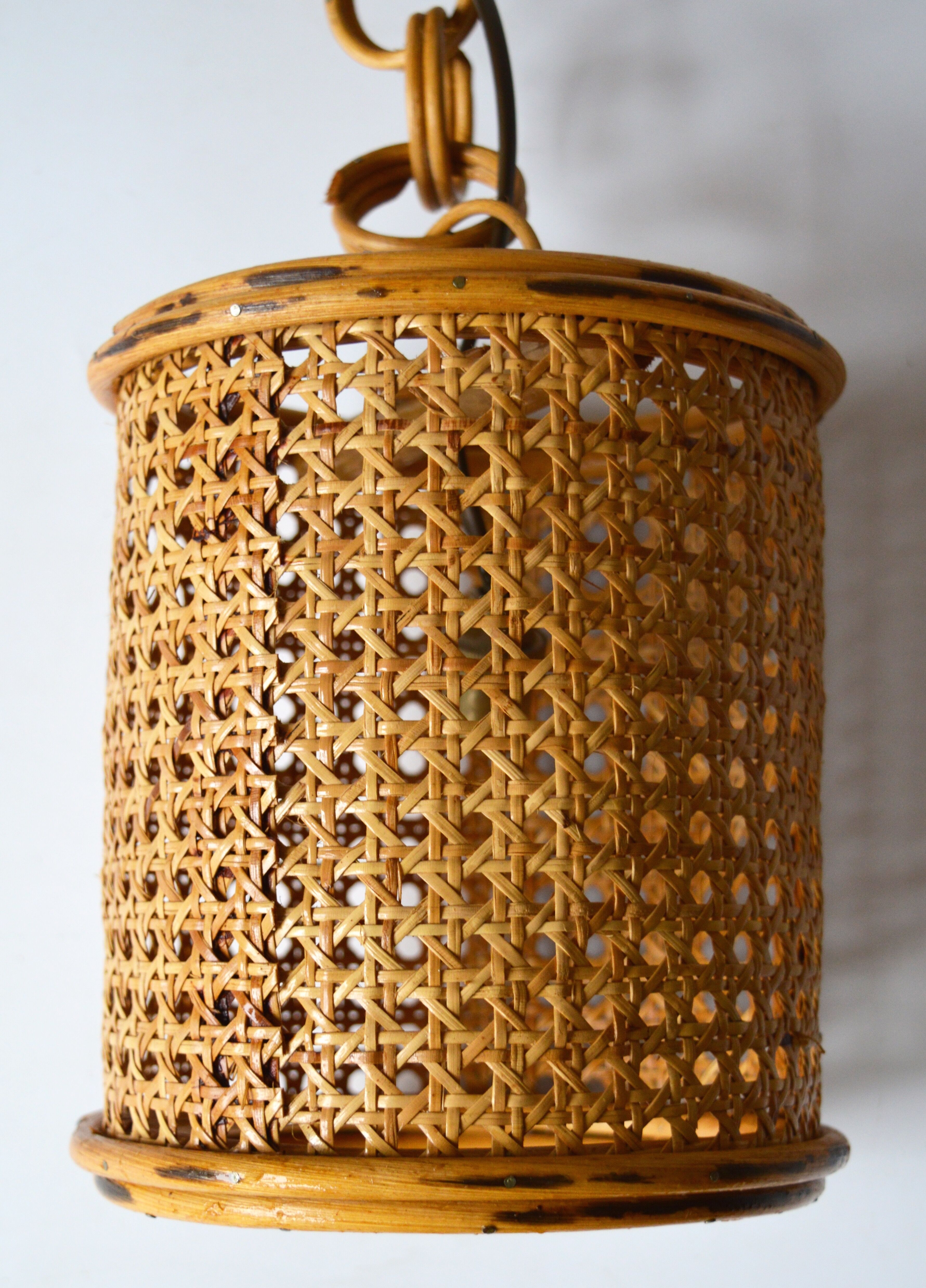 Rattan suspension light