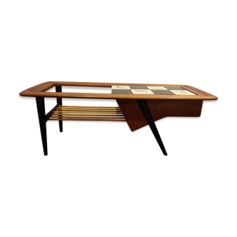 Vintage hidden bar coffee table by Alfred Hendrickx for Belfom, 1950s