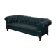 Sofa Chesterfield cuir restauré victorien 1890 Cornelius V Smith à ressorts