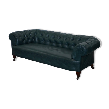 Victorian restored leather Chesterfield sofa 1890 Cornelius V Smith with springs