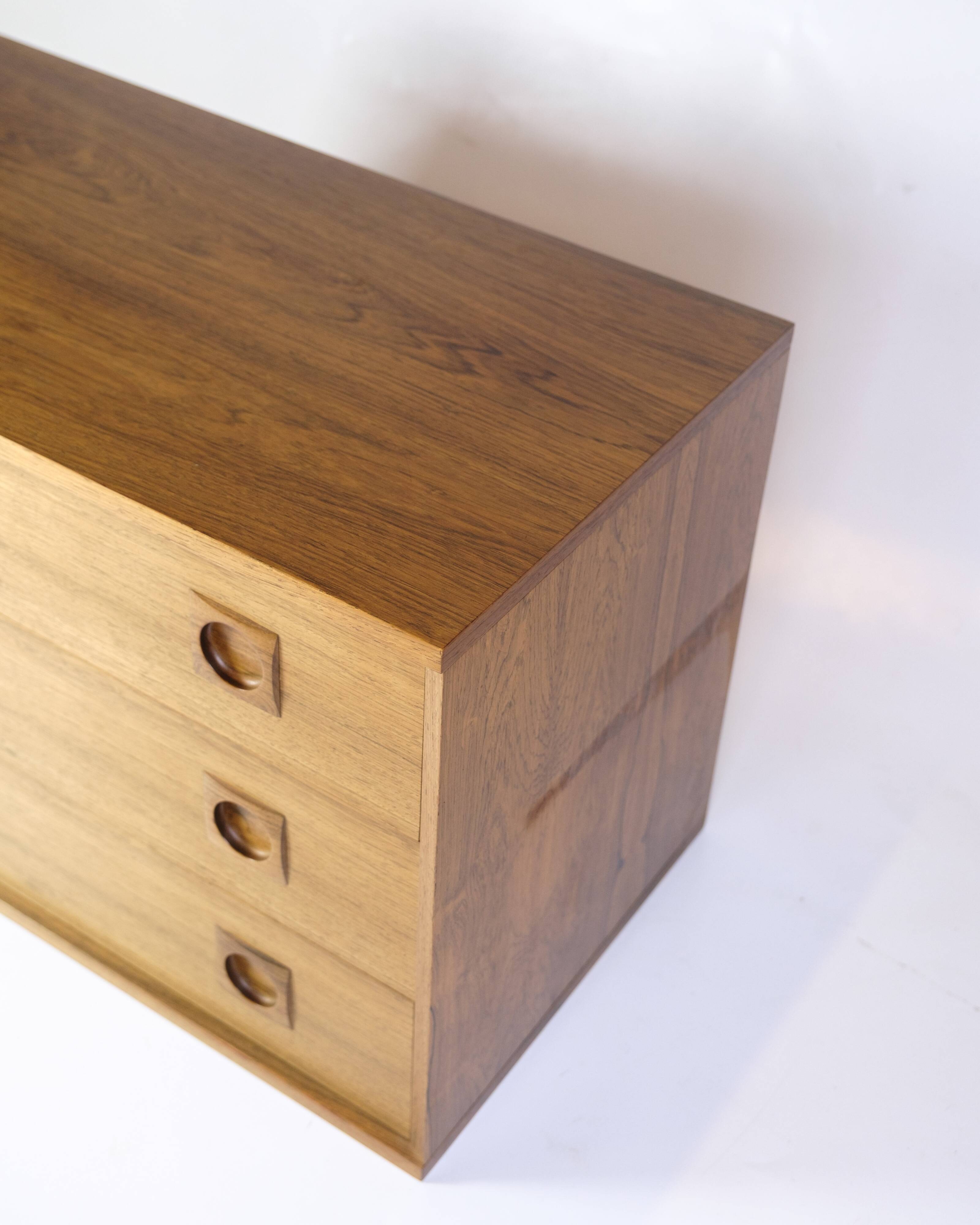 Wall-Mounted Chest Of Drawers Made In Rosewood By Albert Hansen From 1960s