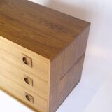 Wall-Mounted Chest Of Drawers Made In Rosewood By Albert Hansen From 1960s