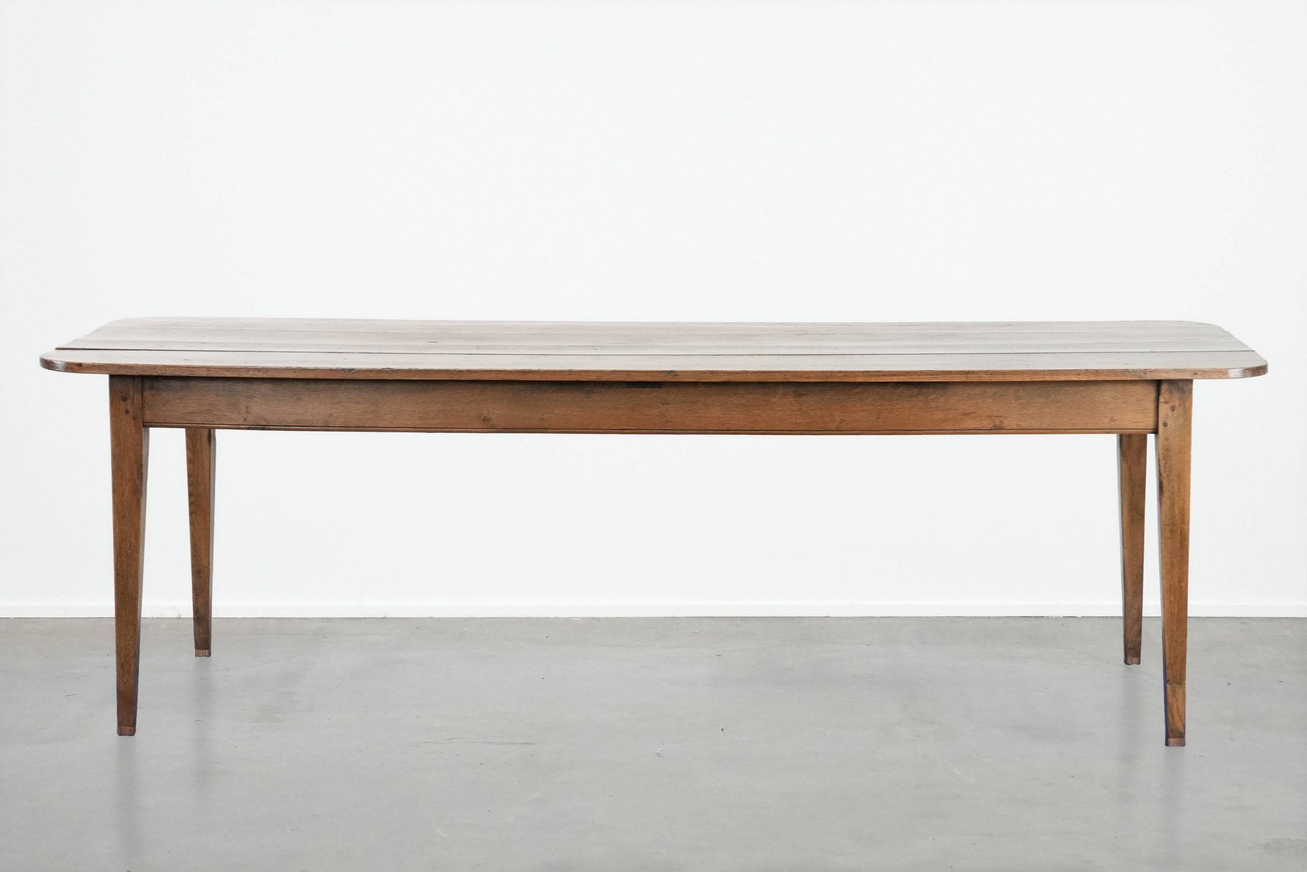 Large antique dining table for 6 to 8 people with two functional drawers