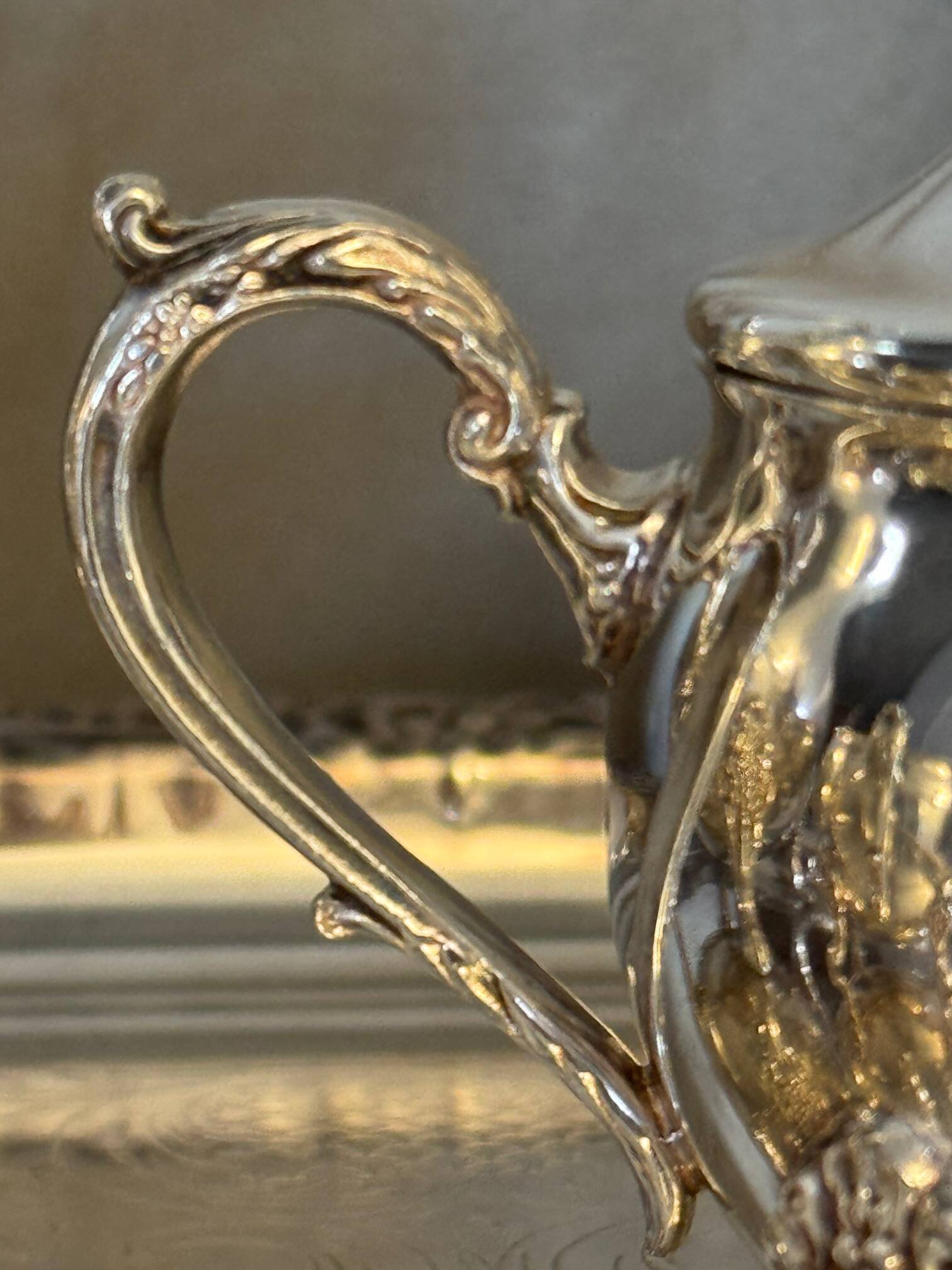 Silver-plated tea and coffee service with tray