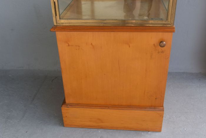 Brass and wood store window