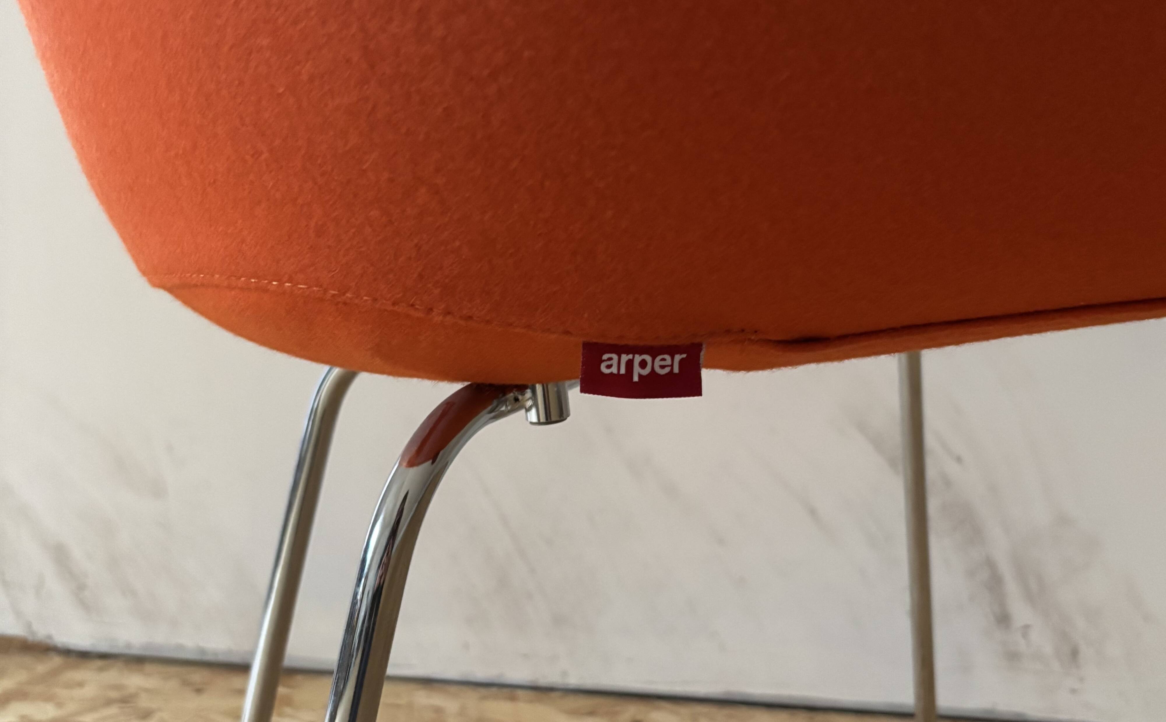 Arper Duna orange armchair