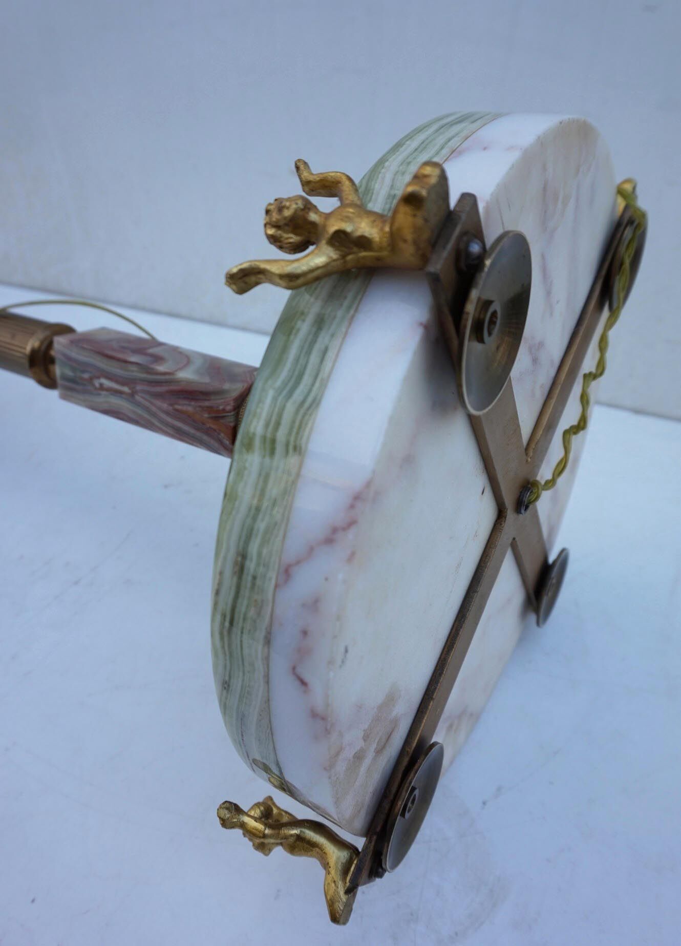 Lampadaire onyx & marble, années 1960