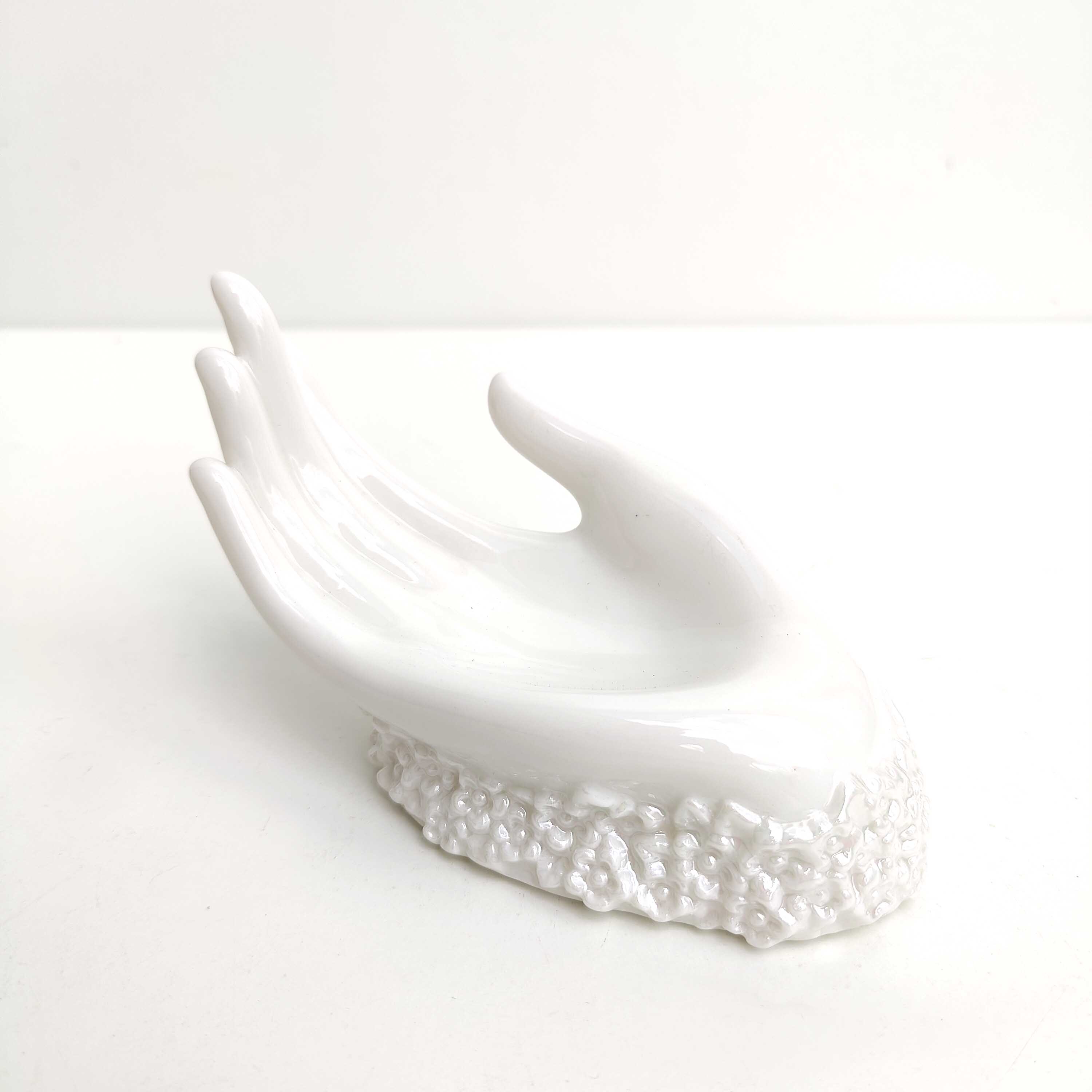 Hand soap holder and porcelain jewelry