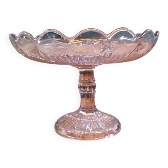 Purple glass compote bowl