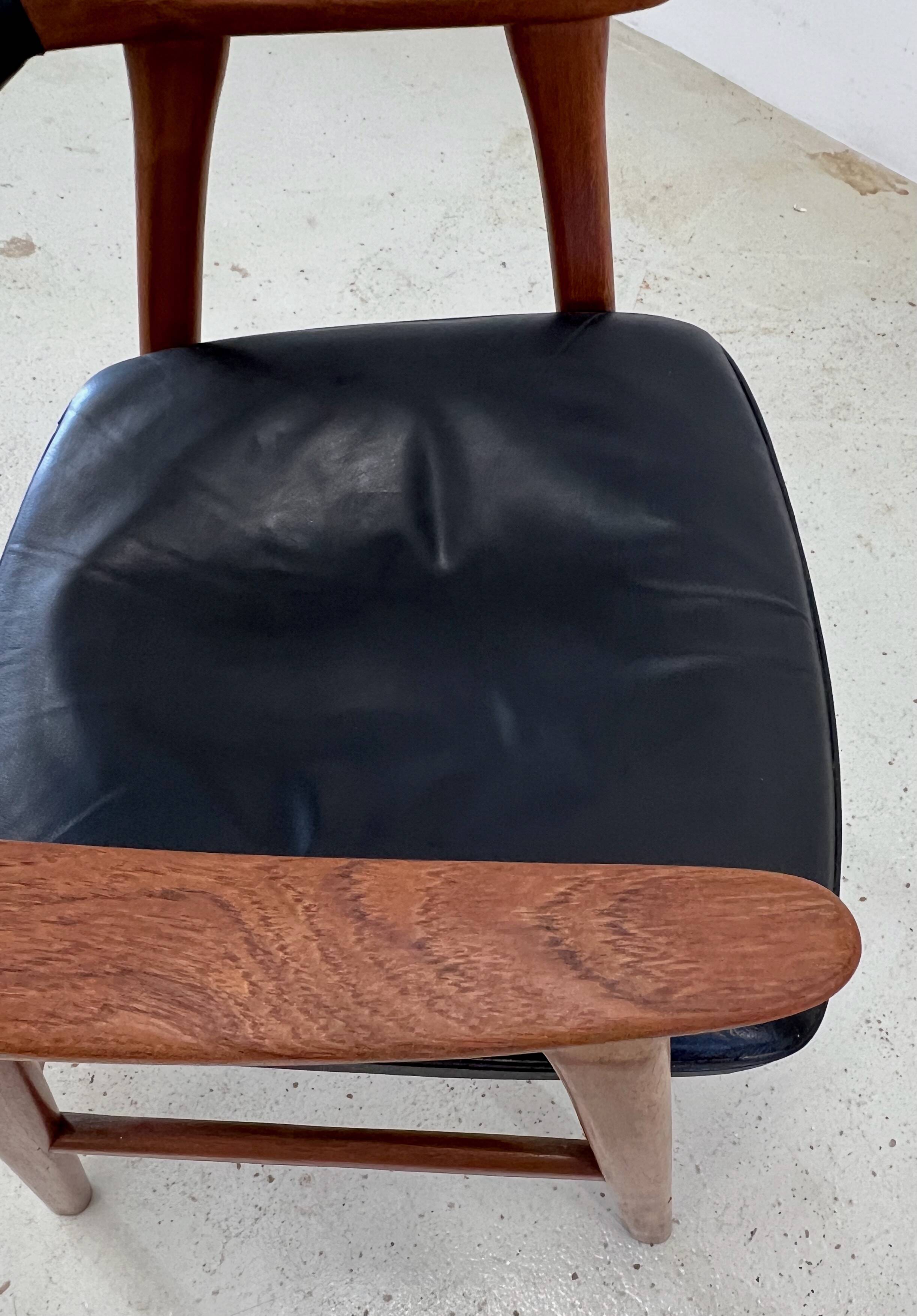 Erik Kierkegaard Teak & Leather Armchair By Hong Møbelfabrik, 1960s