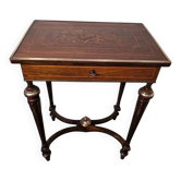 Napoleon III hairdresser in walnut and brass marquetry from the 19th century.