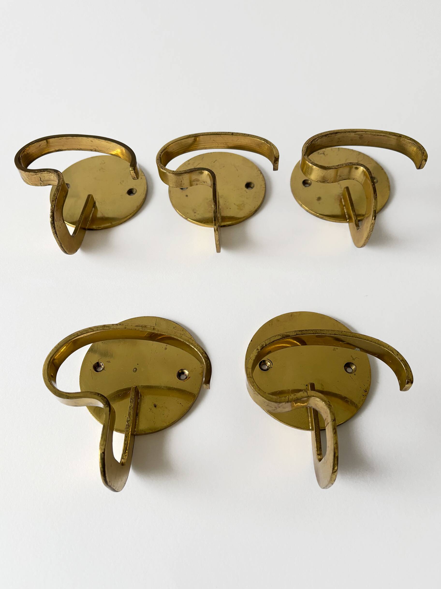 Luigi Caccia Dominioni Azucena brass wall coat hanger