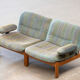 Pair of Scandinavian armchairs in teak and velvet, 1960