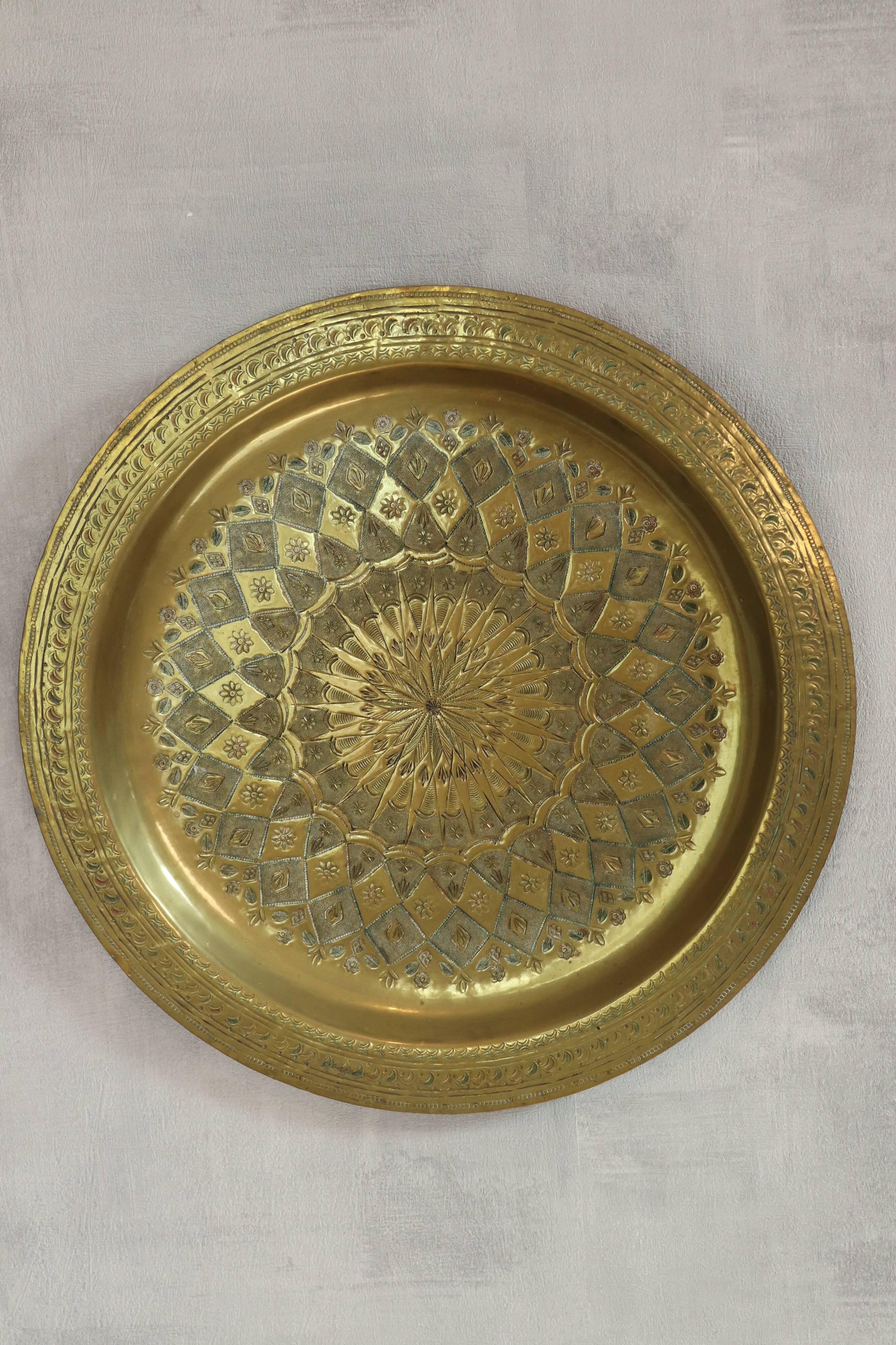 Vintage oriental plate in brass