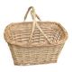 Rattan basket, woven wicker, with two vintage handles