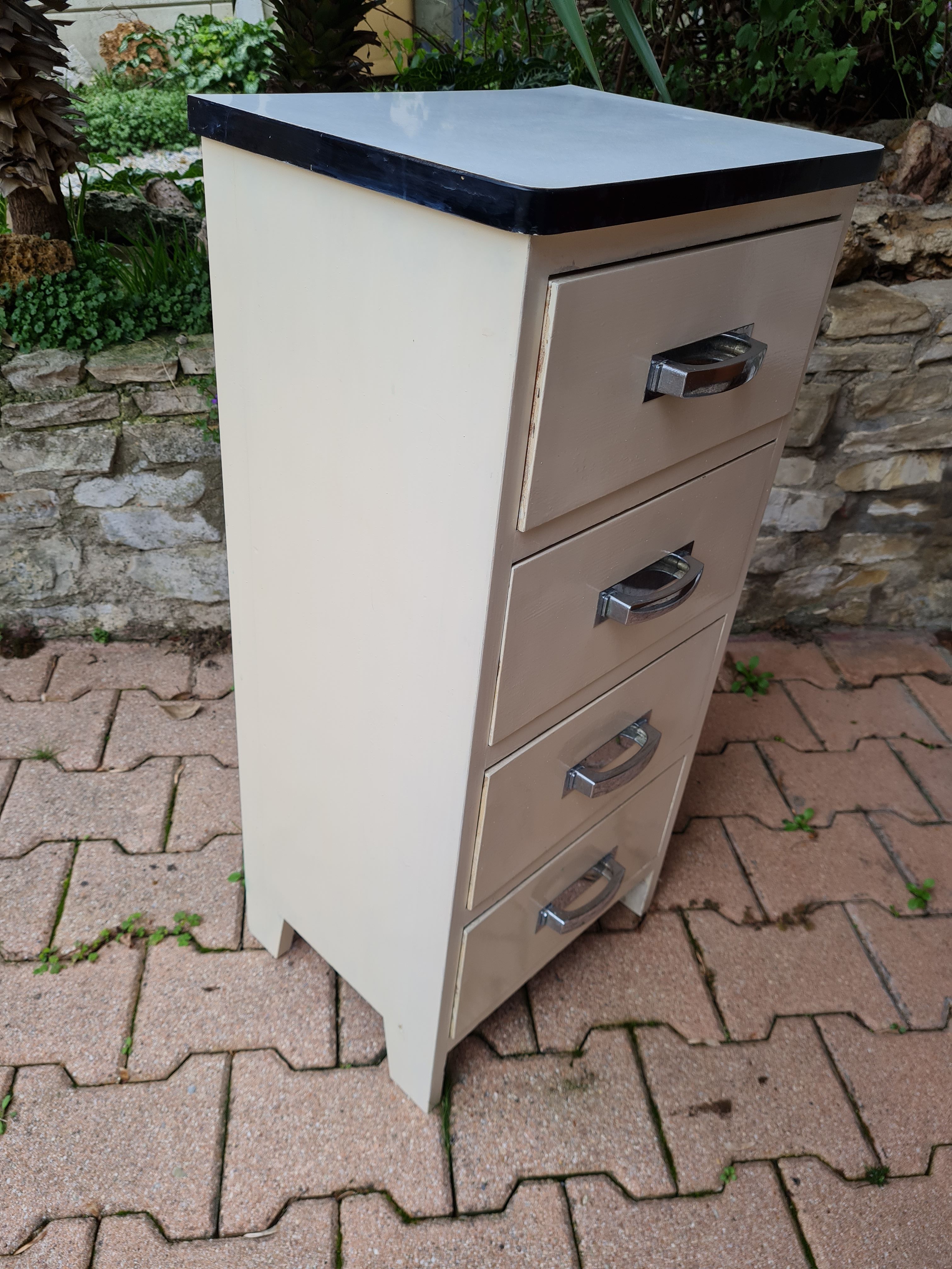 Vintage wooden furniture 4 drawers and formica tops