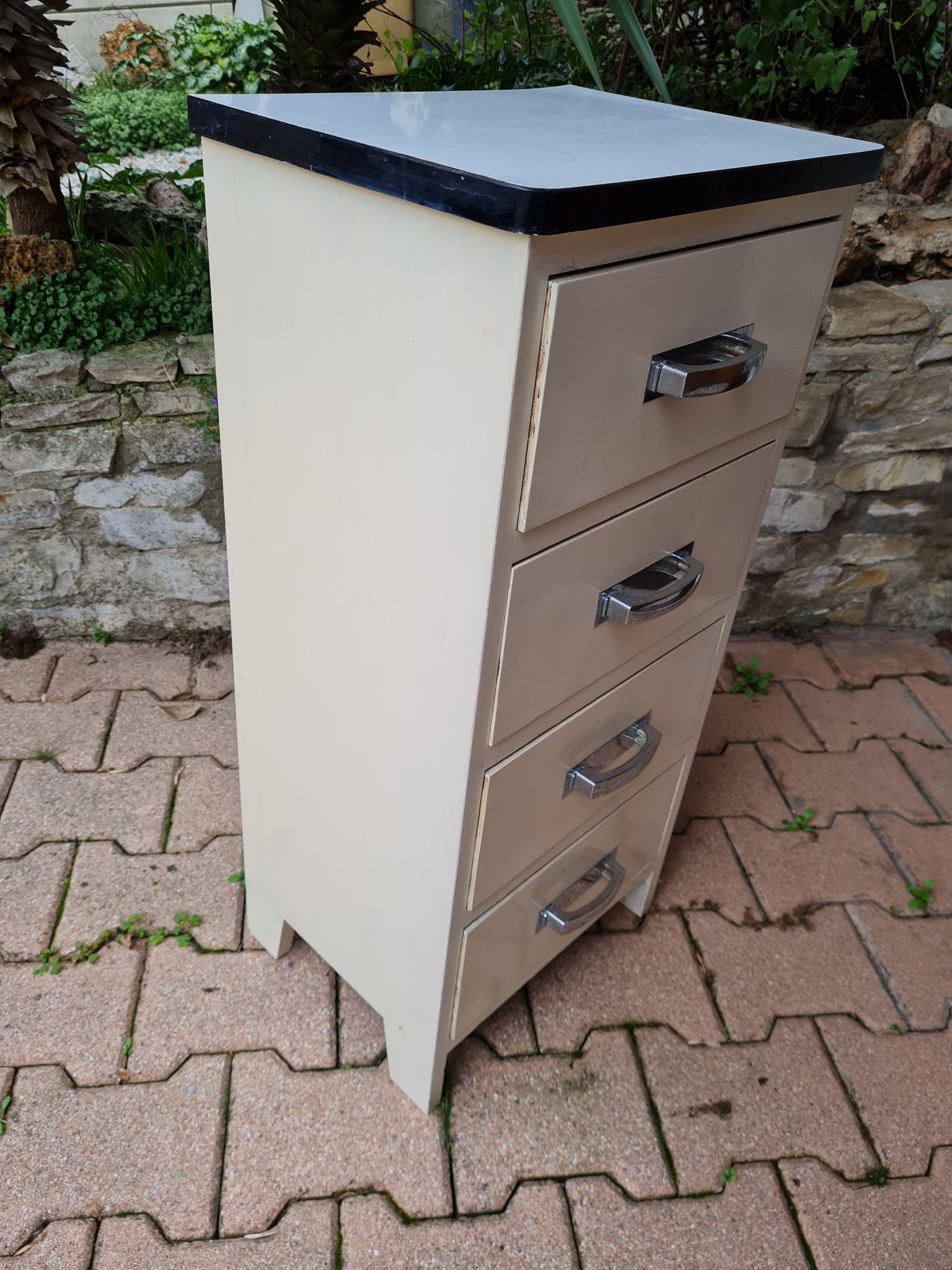 Vintage wooden furniture 4 drawers and formica tops
