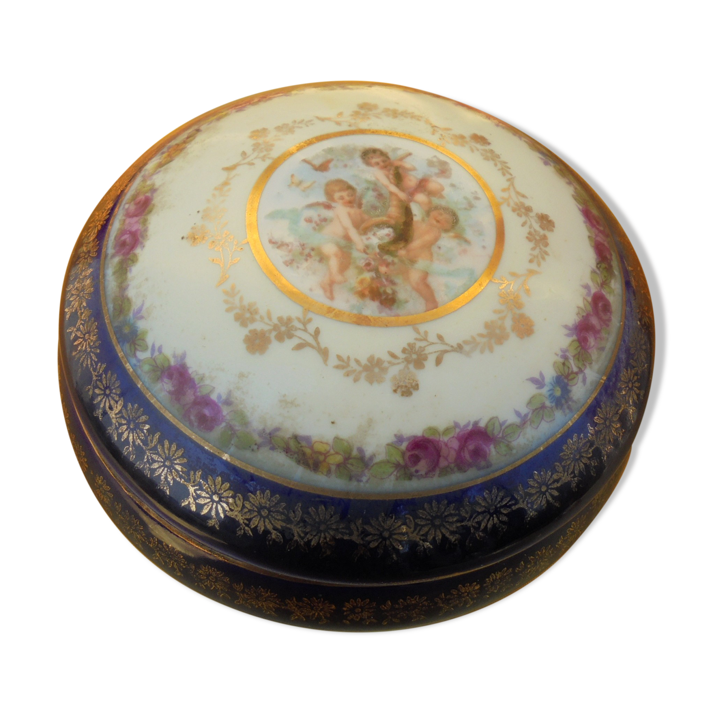 Jewelry box candy porcelain decoration cherubs