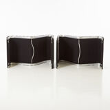 Paire de chaises longues en cuir et aluminium oar Eric Sigfrid Persson années 60 70