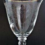 Verre à eau en cristallin gravé bordure or