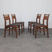 Chaises de salle à manger en teck modernes du milieu du siècle, ensemble de 4, années 1960.