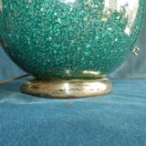Lamp ball in ceramic green gold style art deco french work circa 1980