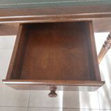 wooden desk, green leather top