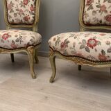 Paire de chaises chauffeuses de style Louis XV époque XIXeme