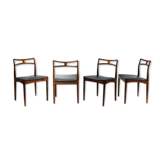 Series of 4 vintage Scandinavian rosewood chairs by Johannes Andersen for Chr. Linneberg