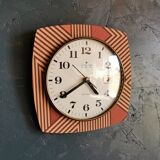 Silent rectangular vintage wall pendulum clock "Copper pink junghans"