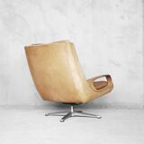 Swivel Leather Chairs by Carl Straub, 1950s, Set of 2