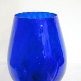 Vintage blue glass vase