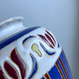 Vintage painted and signed ceramic vase